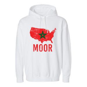 Moorish American Morocco Flag Moroccan Soccer Supporter Gift Garment-Dyed Fleece Hoodie