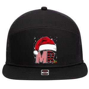 Mr And Mrs Claus Couples Matching Christmas Pajamas Santa 7 Panel Mesh Trucker Snapback Hat