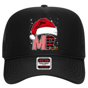 Mr And Mrs Claus Couples Matching Christmas Pajamas Santa High Crown Mesh Back Trucker Hat