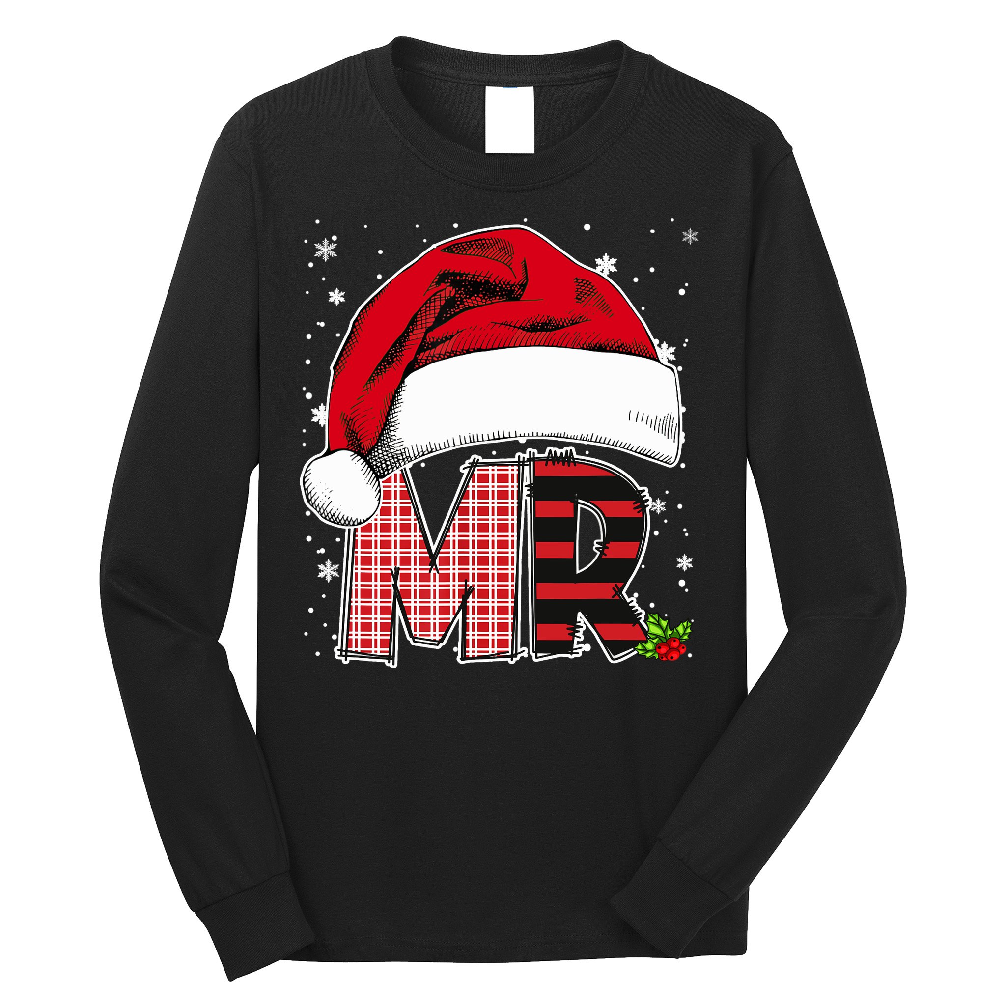 Mr And Mrs Claus Couples Matching Christmas Pajamas Santa Long Sleeve Shirt