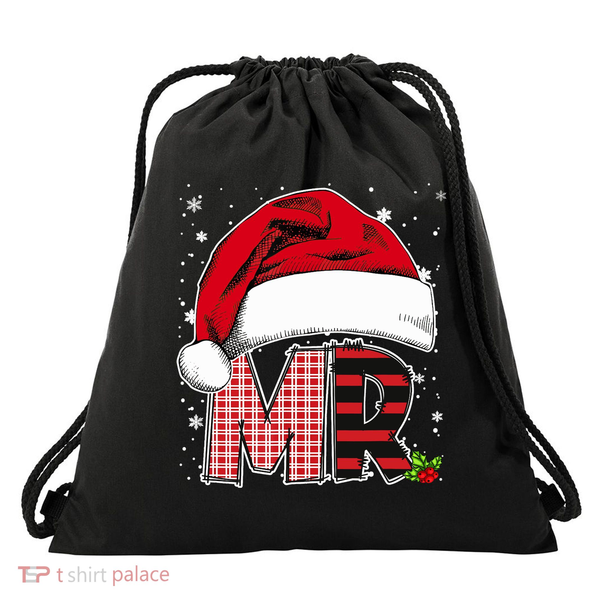 Mr And Mrs Claus Couples Matching Christmas Pajamas Santa Drawstring Bag