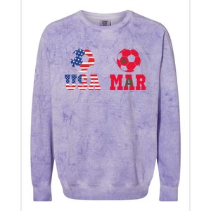 Moorish American Morocco Flag Moroccan Soccer Supporter Funny Gift Colorblast Crewneck Sweatshirt