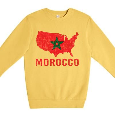 Moorish American Morocco Flag Moroccan Soccer Supporter Gift Premium Crewneck Sweatshirt