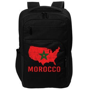 Moorish American Morocco Flag Moroccan Soccer Supporter Gift Impact Tech Backpack