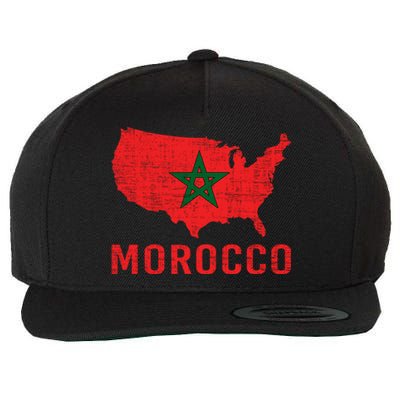 Moorish American Morocco Flag Moroccan Soccer Supporter Gift Wool Snapback Cap