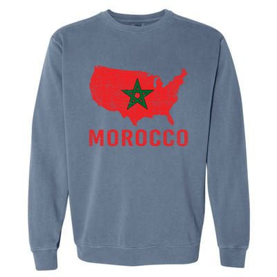 Moorish American Morocco Flag Moroccan Soccer Supporter Gift Garment-Dyed Sweatshirt