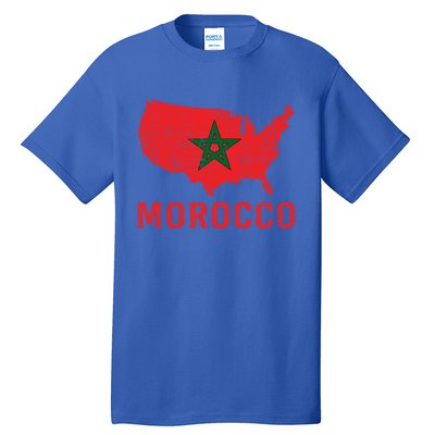 Moorish American Morocco Flag Moroccan Soccer Supporter Gift Tall T-Shirt