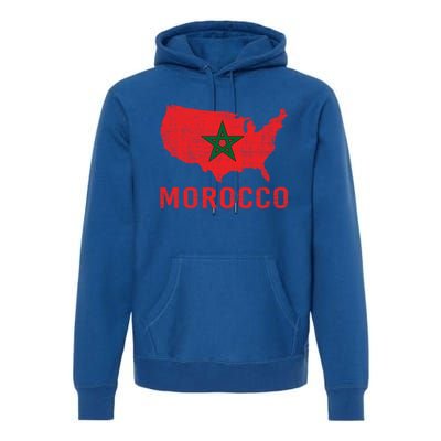 Moorish American Morocco Flag Moroccan Soccer Supporter Gift Premium Hoodie