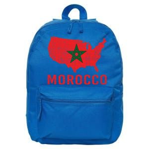 Moorish American Morocco Flag Moroccan Soccer Supporter Gift 16 in Basic Backpack