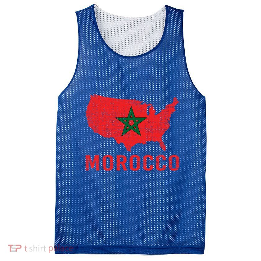 Moorish American Morocco Flag Moroccan Soccer Supporter Gift Mesh Reversible Basketball Jersey Tank
