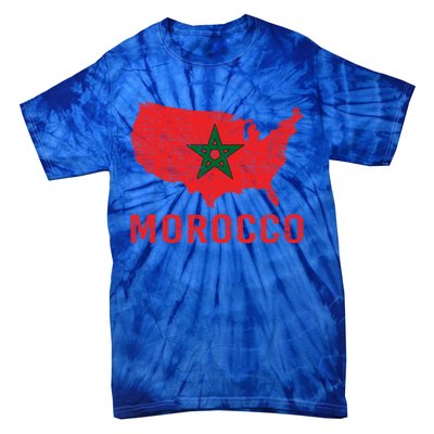 Moorish American Morocco Flag Moroccan Soccer Supporter Gift Tie-Dye T-Shirt