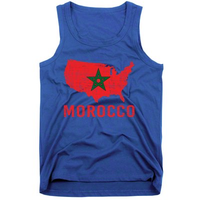 Moorish American Morocco Flag Moroccan Soccer Supporter Gift Tank Top