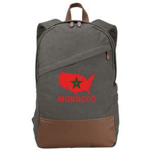 Moorish American Morocco Flag Moroccan Soccer Supporter Gift Cotton Canvas Backpack