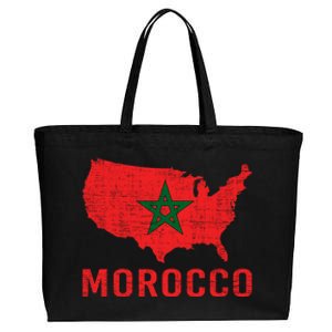 Moorish American Morocco Flag Moroccan Soccer Supporter Gift Cotton Canvas Jumbo Tote