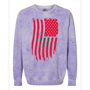 Moorish American Morocco Flag Moroccan Soccer Supporter Gift Colorblast Crewneck Sweatshirt