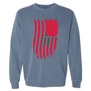 Moorish American Morocco Flag Moroccan Soccer Supporter Gift Garment-Dyed Sweatshirt