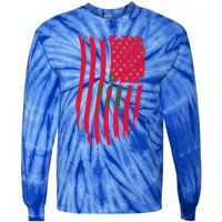 Moorish American Morocco Flag Moroccan Soccer Supporter Gift Tie-Dye Long Sleeve Shirt