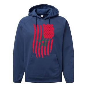 Moorish American Morocco Flag Moroccan Soccer Supporter Gift Performance Fleece Hoodie