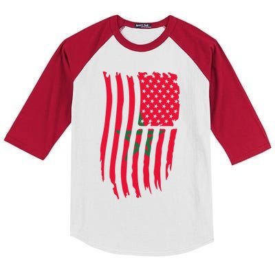 Moorish American Morocco Flag Moroccan Soccer Supporter Gift Kids Colorblock Raglan Jersey