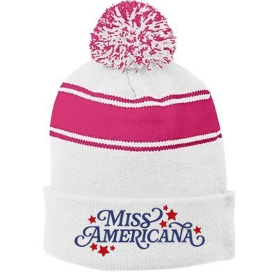 Miss Americana Stripe Pom Pom Beanie