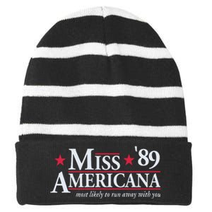 Miss Americana Striped Beanie with Solid Band