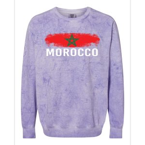 Moorish American Morocco Flag Moroccan Soccer Supporter Gift Colorblast Crewneck Sweatshirt