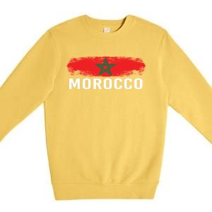 Moorish American Morocco Flag Moroccan Soccer Supporter Gift Premium Crewneck Sweatshirt