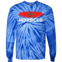 Moorish American Morocco Flag Moroccan Soccer Supporter Gift Tie-Dye Long Sleeve Shirt