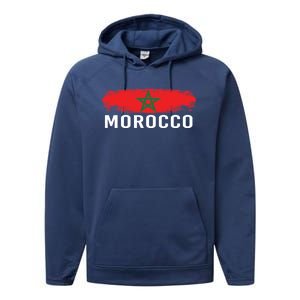 Moorish American Morocco Flag Moroccan Soccer Supporter Gift Performance Fleece Hoodie