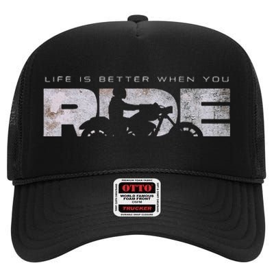 Motorcycle Apparel Motorcycle High Crown Mesh Back Trucker Hat