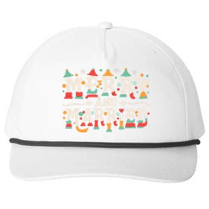 Merry And Married First Christmas Pajama Couples Matching Snapback Five-Panel Rope Hat