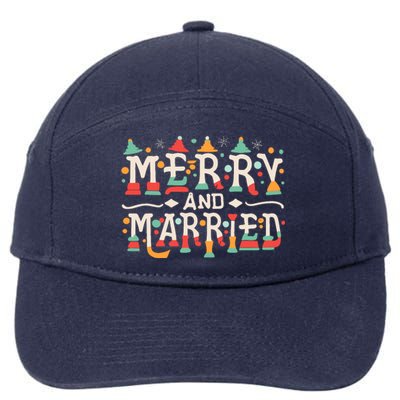 Merry And Married First Christmas Pajama Couples Matching 7-Panel Snapback Hat