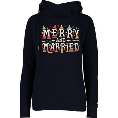 Merry And Married First Christmas Pajama Couples Matching Womens Funnel Neck Pullover Hood