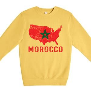 Moorish American Morocco Flag Moroccan Soccer Supporter Cool Gift Premium Crewneck Sweatshirt