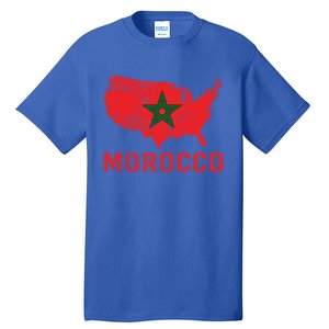 Moorish American Morocco Flag Moroccan Soccer Supporter Cool Gift Tall T-Shirt