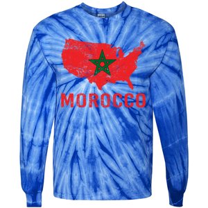 Moorish American Morocco Flag Moroccan Soccer Supporter Cool Gift Tie-Dye Long Sleeve Shirt