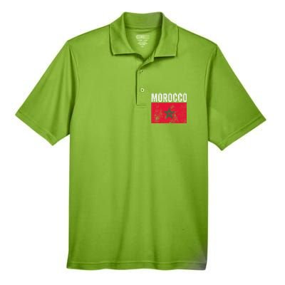 Moorish American Morocco Flag Moroccan Soccer Supporter Gift Men's Origin Performance Pique Polo