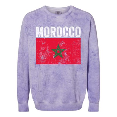 Moorish American Morocco Flag Moroccan Soccer Supporter Gift Colorblast Crewneck Sweatshirt