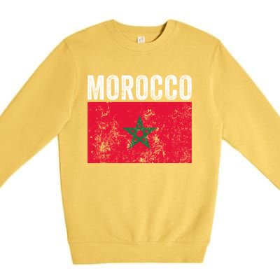 Moorish American Morocco Flag Moroccan Soccer Supporter Gift Premium Crewneck Sweatshirt