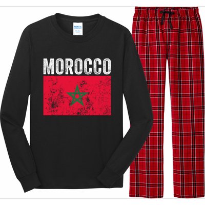 Moorish American Morocco Flag Moroccan Soccer Supporter Gift Long Sleeve Pajama Set