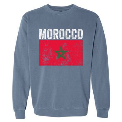 Moorish American Morocco Flag Moroccan Soccer Supporter Gift Garment-Dyed Sweatshirt