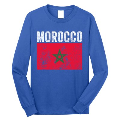 Moorish American Morocco Flag Moroccan Soccer Supporter Gift Long Sleeve Shirt