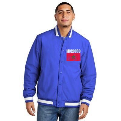 Moorish American Morocco Flag Moroccan Soccer Supporter Gift Insulated Varsity Jacket