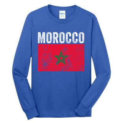 Moorish American Morocco Flag Moroccan Soccer Supporter Gift Tall Long Sleeve T-Shirt