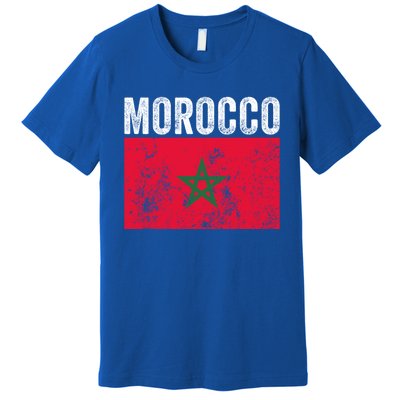 Moorish American Morocco Flag Moroccan Soccer Supporter Gift Premium T-Shirt