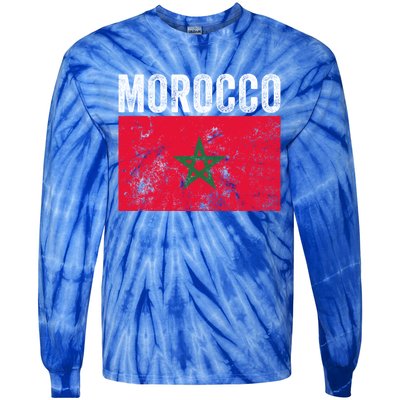 Moorish American Morocco Flag Moroccan Soccer Supporter Gift Tie-Dye Long Sleeve Shirt