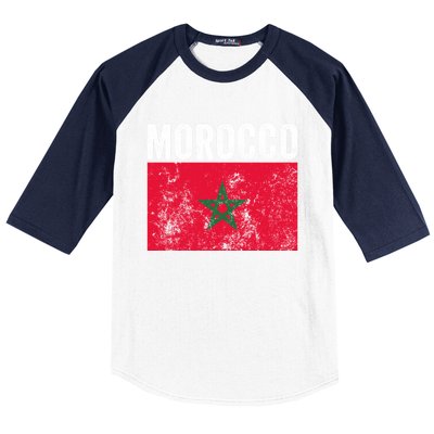 Moorish American Morocco Flag Moroccan Soccer Supporter Gift Baseball Sleeve Shirt