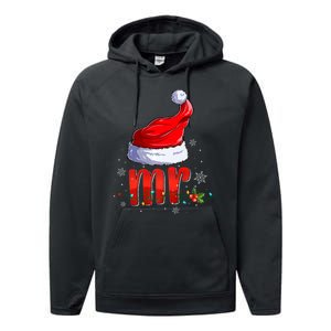 Mr And Mrs Santa Hat Matching Couples Christmas Pajamas P Performance Fleece Hoodie