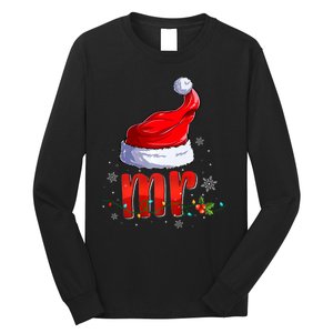 Mr And Mrs Santa Hat Matching Couples Christmas Pajamas P Long Sleeve Shirt