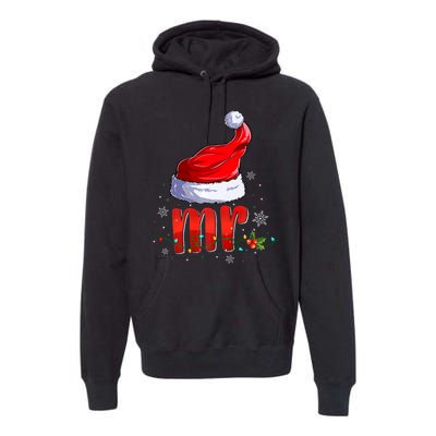 Mr And Mrs Santa Hat Matching Couples Christmas Pajamas P Premium Hoodie